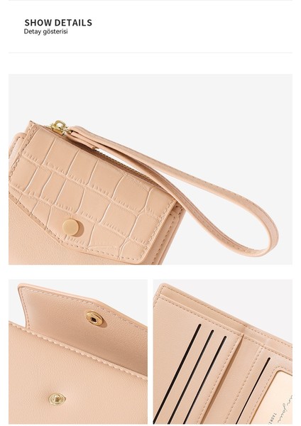 Moda Mini Kısa Clutch Cüzdan Bayanlar Katlanır Kimlik Kartı Tutucu (Yurt Dışından)