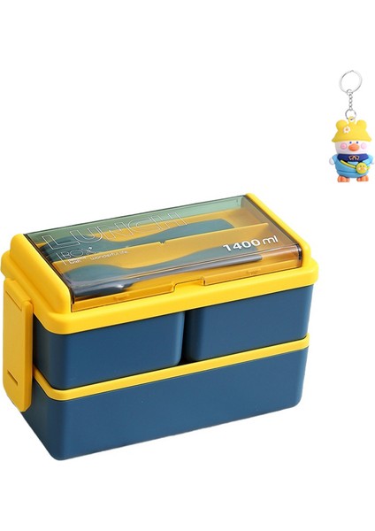 Aiyouhui Sınır Ötesi Kare Öğle Yemeği Kutusu Plastik Mikrodalga Dalga Isıtılabilir Ofis Çalışanı Japon Tarzı Çift Katmanlı Öğrenci Öğle Yemeği Kutusu (Yurt Dışından)