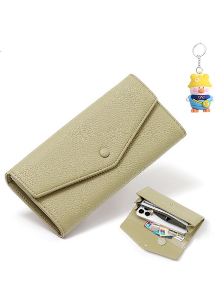 Orta Uzunluk Bayanlar Cüzdanı Büyük Kapasiteli Kart Tutucu Fermuarlı Deri Cep Telefonu Çantası Clutch Değişim Kutusu (Yurt Dışından)