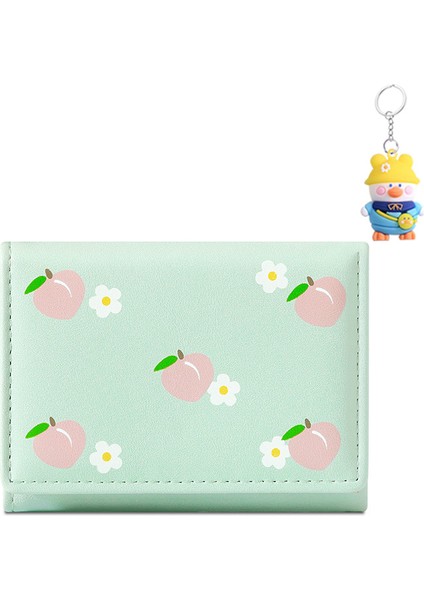 Baskılı Mini Kadın Üç Katlı Kısa Cüzdan Tatlı Çok Fonksiyonlu Depolama Moda Kart Tutucu Kart Tutucu (Yurt Dışından)