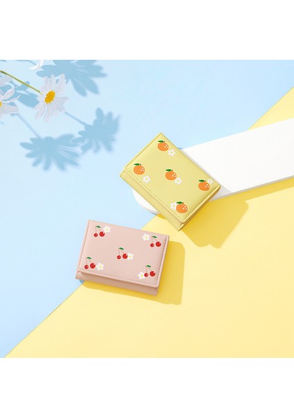 Baskılı Mini Kadın Üç Katlı Kısa Cüzdan Tatlı Çok Fonksiyonlu Depolama Moda Kart Tutucu Kart Tutucu (Yurt Dışından) indirimleri