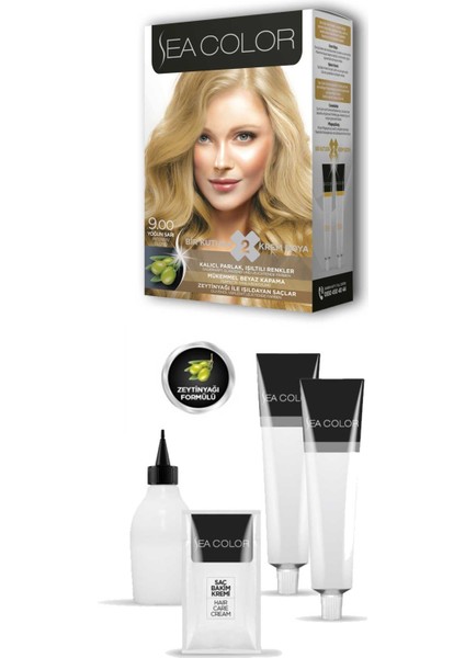 2x2 Tüp Krem Saç Boyası Seti Yoğun Sarı No:9.00 fiyatları