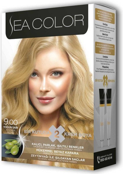 2x2 Tüp Krem Saç Boyası Seti Yoğun Sarı No:9.00 modelleri