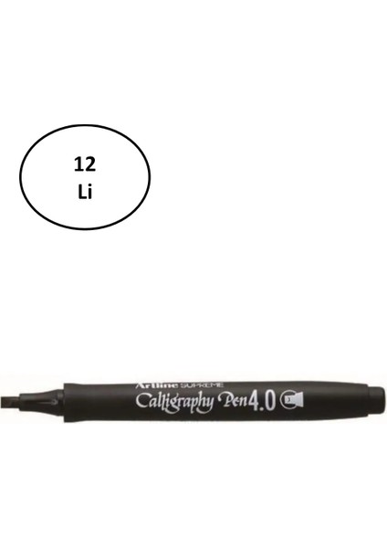 Supreme Calligraphy Pen 4.0 Siyah 12'li