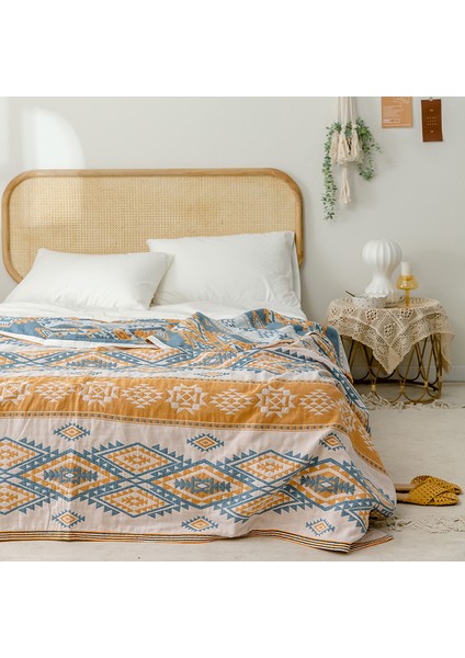 Bohem Tarzı %100 Pamuklu Ince Battaniye Çok Işlevli Battaniye 150*200CM Stil 2 (Yurt Dışından)