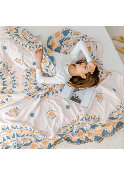 Bohem Tarzı %100 Pamuklu Ince Battaniye Çok Işlevli Battaniye 200*230CM Stil 3 (Yurt Dışından)