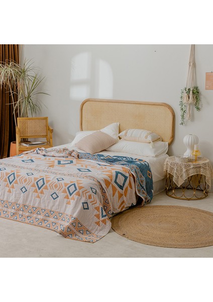 Bohem Tarzı %100 Pamuklu Ince Battaniye Çok Işlevli Battaniye 200*230CM Stil 4 (Yurt Dışından)