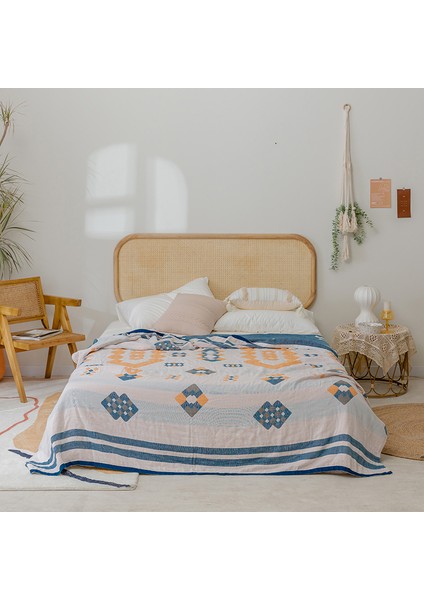 Bohem Tarzı %100 Pamuklu Ince Battaniye Çok Işlevli Battaniye 200*230CM Stil 8 (Yurt Dışından)