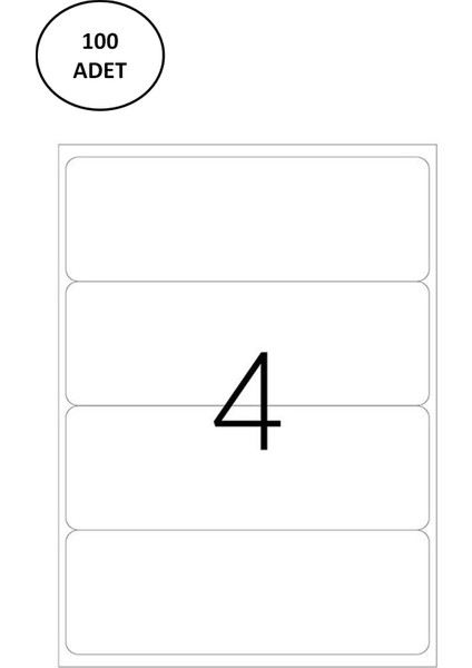 TW-2104 Lazer Etiket 192X59 mm 100 Lü fiyatları