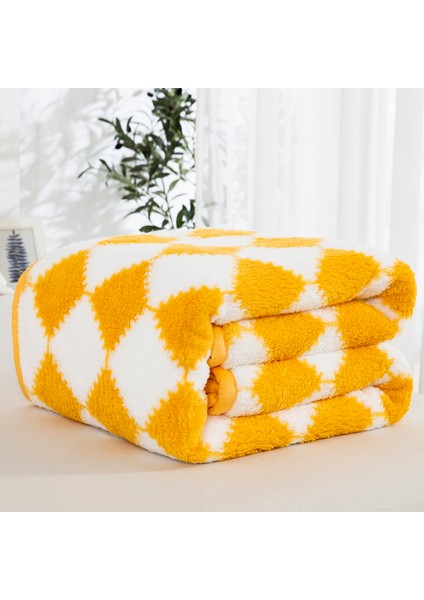 Tek Parça Çift Taraflı Polar Battaniye Tüm Mevsimler Için 150*200CM Sarı (Yurt Dışından)