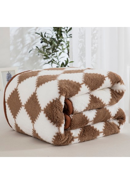 Tek Parça Çift Taraflı Polar Battaniye Tüm Mevsimler Için 150*200CM Kahve (Yurt Dışından)