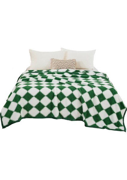 Tek Parça Çift Taraflı Polar Battaniye Tüm Mevsimler Için 150*200CM Yeşil (Yurt Dışından)