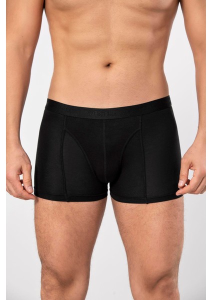 Siyah Micro Modal Premium Erkek Boxer