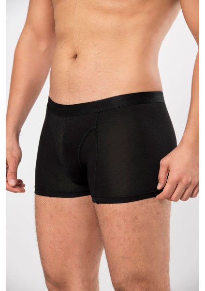 Siyah Micro Modal Premium Erkek Boxer
