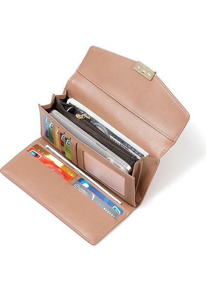 Bayanlar Orta Uzunluklu Cüzdan Kart Tutucu Entegre Büyük Kapasiteli Depolama Gümüş Cüzdan (Yurt Dışından) modelleri