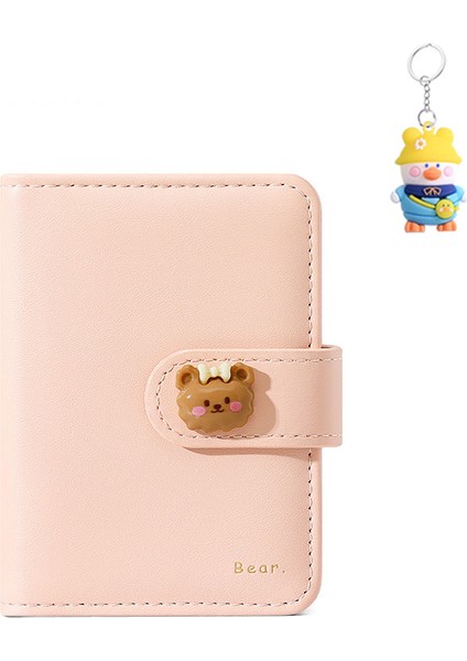 Sevimli Kız Kısa Gevşek Yapraklı Mini Kart Tutucu Taşınabilir Büyük Kapasiteli Depolama Kimlik Cüzdanı (Yurt Dışından)