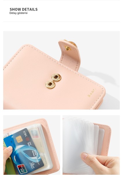 Sevimli Kız Kısa Gevşek Yapraklı Mini Kart Tutucu Taşınabilir Büyük Kapasiteli Depolama Kimlik Cüzdanı (Yurt Dışından) modelleri