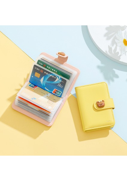 Sevimli Kız Kısa Gevşek Yapraklı Mini Kart Tutucu Taşınabilir Büyük Kapasiteli Depolama Kimlik Cüzdanı (Yurt Dışından) indirimleri