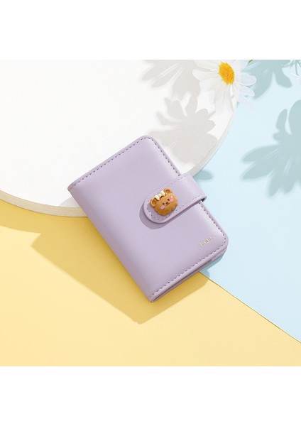 Sevimli Kız Kısa Gevşek Yapraklı Mini Kart Tutucu Taşınabilir Büyük Kapasiteli Depolama Kimlik Cüzdanı (Yurt Dışından) fırsatları