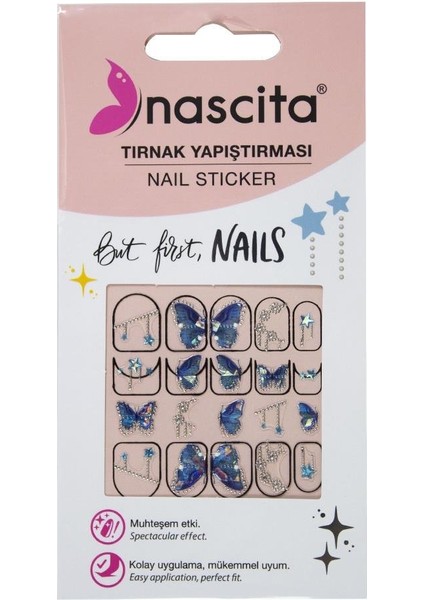 Işıltılı Yıldız Desenli Tırnak Stickerı - 32