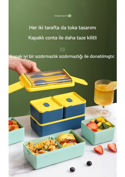 Aiyouhui Sınır Ötesi Kare Öğle Yemeği Kutusu Plastik Mikrodalga Dalga Isıtılabilir Ofis Çalışanı Japon Tarzı Çift Katmanlı Öğrenci Öğle Yemeği Kutusu (Yurt Dışından) modelleri