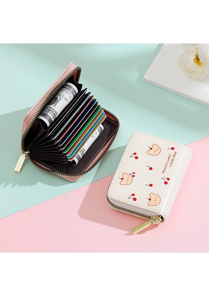 Kısa Bayan Cüzdan Kiraz Ayı Kart Sahibi Organ Kart Tutucu Çoklu Kart Yuvası (Yurt Dışından) fiyatları