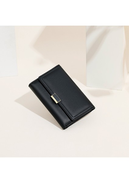 Basit Bayan Cüzdan Orta Uzunluk Düz Renk Üç Katlı El Çantası Uzun Kart Tutucu Kart Tutucu (Yurt Dışından) indirimleri