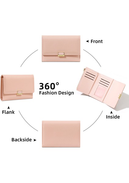 Basit Bayan Cüzdan Orta Uzunluk Düz Renk Üç Katlı El Çantası Uzun Kart Tutucu Kart Tutucu (Yurt Dışından) modelleri