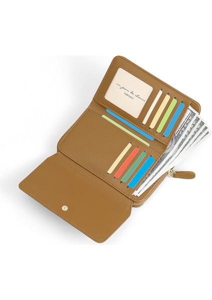 Büyük Kapasiteli Bayan Cüzdanı Basit Orta Boy Kart Tutucu Çoklu Kart Yuvası Para Cüzdanı Kart Tutucu (Yurt Dışından) fiyatları