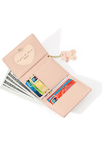 Kart Üç Katlı Öğrenci Kız Kısa Cüzdan Mini Katlanır Çoklu Kart Yuvası Sıfır Cüzdan Para Kumaş Kart Kutusu (Yurt Dışından) fiyatları