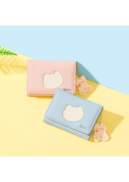 Kart Üç Katlı Öğrenci Kız Kısa Cüzdan Mini Katlanır Çoklu Kart Yuvası Sıfır Cüzdan Para Kumaş Kart Kutusu (Yurt Dışından) fırsatları