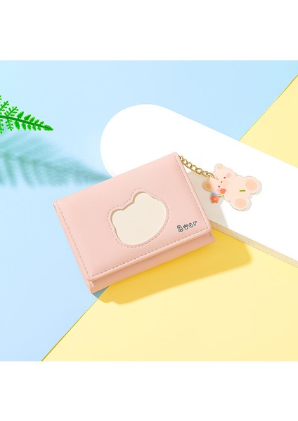 Kart Üç Katlı Öğrenci Kız Kısa Cüzdan Mini Katlanır Çoklu Kart Yuvası Sıfır Cüzdan Para Kumaş Kart Kutusu (Yurt Dışından) indirimleri