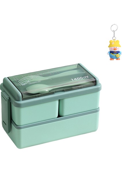 Aiyouhui Sınır Ötesi Kare Öğle Yemeği Kutusu Plastik Mikrodalga Dalga Isıtılabilir Ofis Çalışanı Japon Tarzı Çift Katmanlı Öğrenci Öğle Yemeği Kutusu (Yurt Dışından)