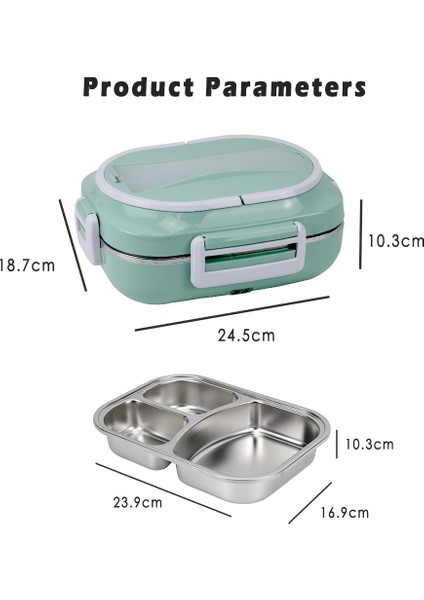 Üç Bölmeli Hızlı Isıtma Elektrikli Öğle Yemeği Kutusu Plug-In Yalıtım Iki Bir Arada (Yurt Dışından) indirimleri