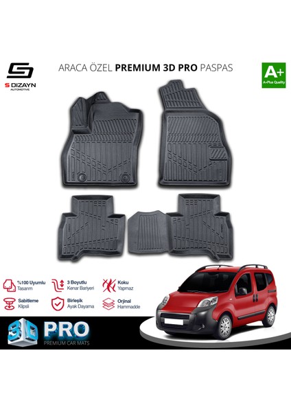 Citroen Nemo 3D Pro Havuzlu Paspas 2008-2017 A+ Kalite