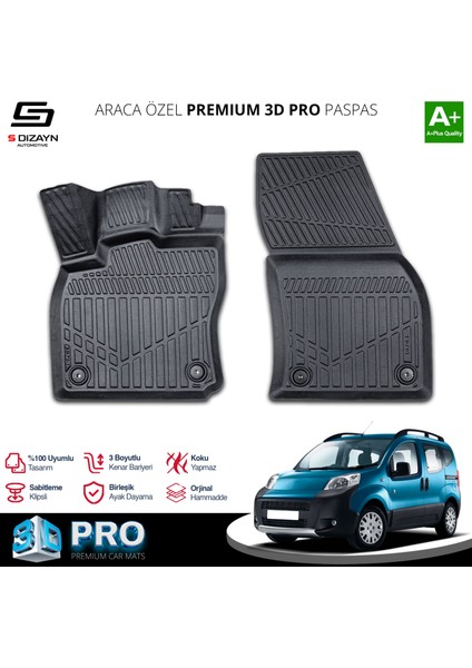 Vw Caddy Panelvan 3D Pro Havuzlu Paspas Ön 2'li 2020 Üzeri A+ Kalite