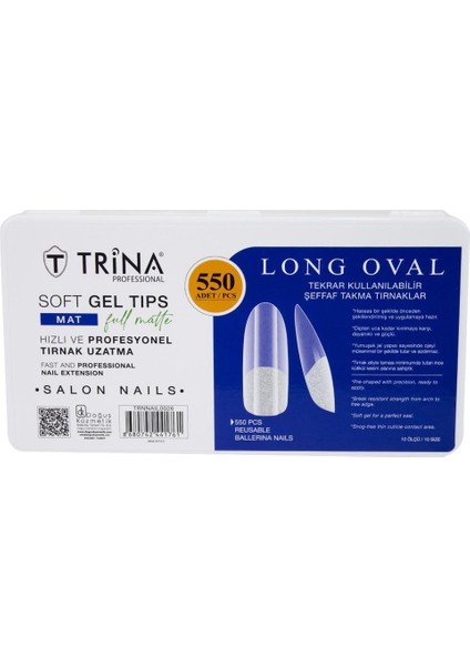 Soft Jel Takma Tırnak - Long Oval (Full Mat) 550' Li - 26