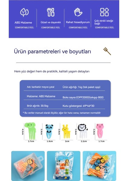 26 Ev Karikatür Meyve Çatal Yaratıcı Çocuklar Hayvan Sevimli Plastik Meyve Çatal Seti Bento Işareti (Yurt Dışından)