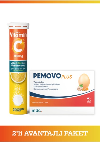 Vitamin C, Çinko, Vitamin D 20 Efervesan Tablet & Pemovo Plus