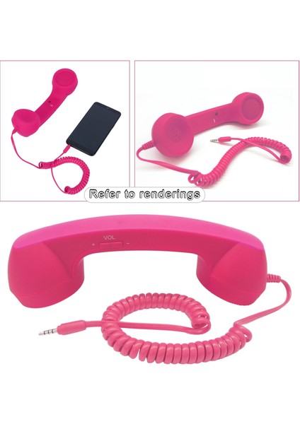 Cep Telefonları Için Retro Telefon Ahizesi 3,5 Mini Kırmızı (Yurt Dışından)