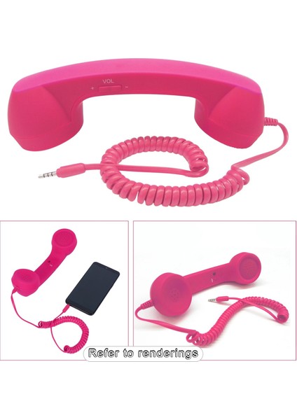 Cep Telefonları Için Retro Telefon Ahizesi 3,5 Mini Kırmızı (Yurt Dışından)