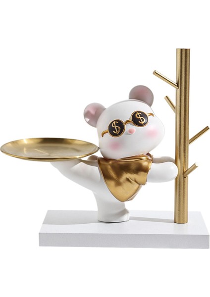 Depolama Tepsisi Reçine Heykeli ile Hayvan Heykeli Koridor Raf Tezgah Ayı (Yurt Dışından)