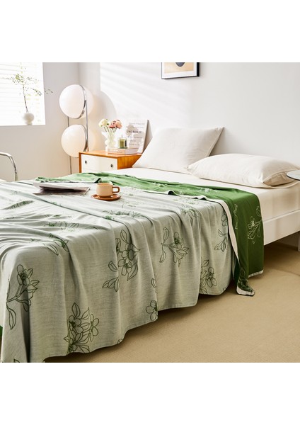 1 Parça Bambu Elyaf Yaz Serin Battaniye 200X230CM Yaz Yeşili (Yurt Dışından)