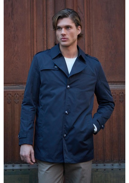 Erkek Fit Kalıp Lacivert Trençkot fiyatları