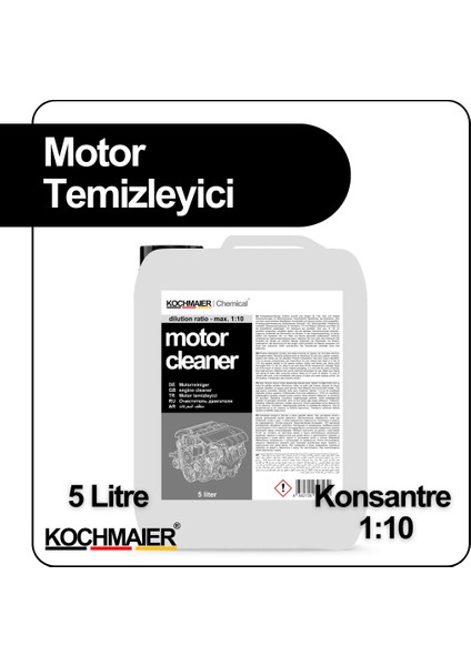 Motor Temizleme - Dış Yüzey Yağ Kir Sökücü Konsantre 1:10 5 Litre/kg