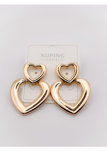 Çelik Küpe Çift Kalpli Sallantılı Şık Küpe fiyatları