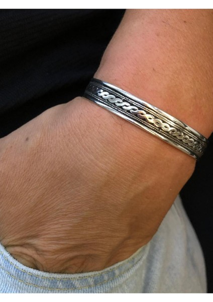 Otantik Tasarım Unisex Düğüm Model Gümüş Bilezik