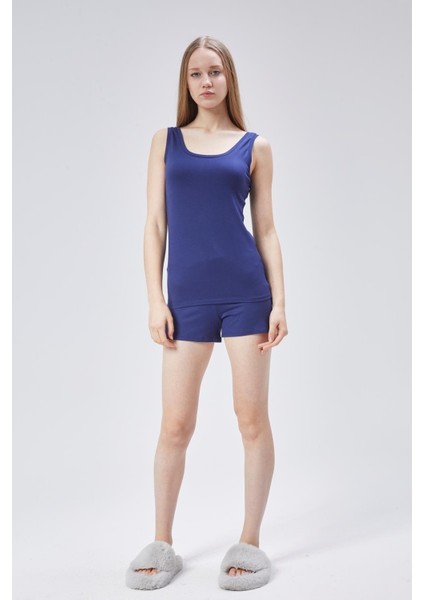 Extra Yumuşak Viskon Şort Home&beach-Lacivert