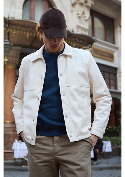 Erkek Gömlek Yaka Deri Taş Ceket fırsatları