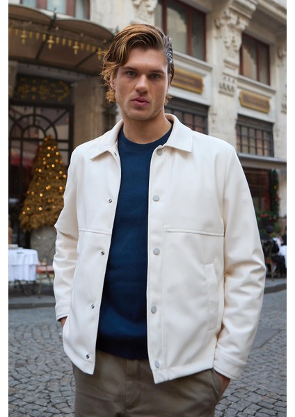 Erkek Gömlek Yaka Deri Taş Ceket indirimleri